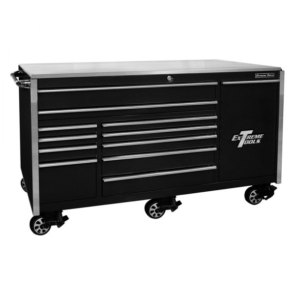 Extreme Tools® - EX Professional Ultra™ Black Rolling Tool Cabinet (77" W x 30" D x 46" H)