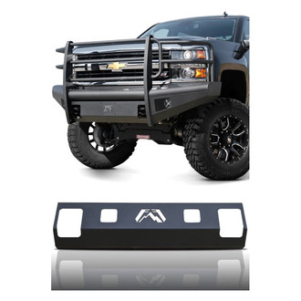 Fab Fours® - 2-Pc Black Steel Full Width Front HD Bumper Kit
