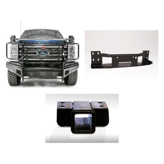 Fab Fours® - 3-Pc Black Steel Full Width Front HD Bumper Kit