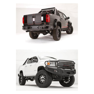 Fab Fours® - 2-Pc Premium Full Width Front Winch HD Bumper Kit