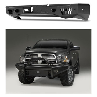 Fab Fours® - 2-Pc Black Steel Elite Full Width Front HD Bumper Kit