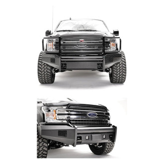 Fab Fours® - 2-Pc Black Steel Full Width Front HD Bumper Kit