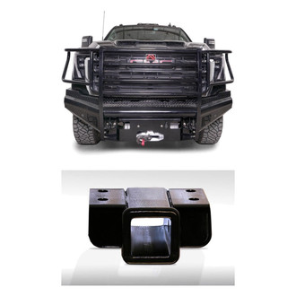 Fab Fours® - 2-Pc Black Steel Full Width Front HD Bumper Kit