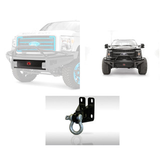 Fab Fours® - 3-Pc Black Steel Full Width Front HD Bumper Kit