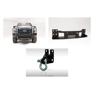 Fab Fours® - 3-Pc Black Steel Full Width Front HD Bumper Kit