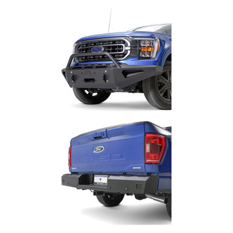 Fab Fours® - 2-Pc Red Steel Full Width Front Winch HD Bumper Kit