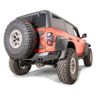 Fab Fours® - Premium Full Width Black Powder Coated Rear HD Bumper