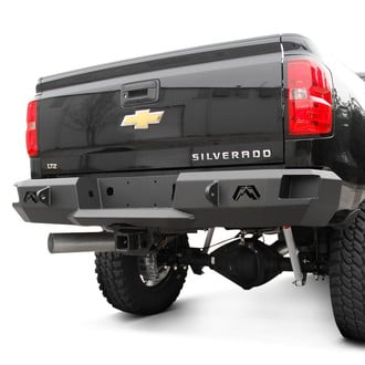 Fab Fours® - Premium Full Width Black Powder Coated Rear HD Bumper