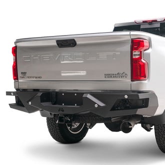 Fab Fours® - Vengeance Full Width Black Powder Coated Rear HD Bumper