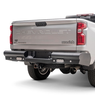 Fab Fours® - Black Steel Elite Full Width Black Powder Coated Rear HD Bumper