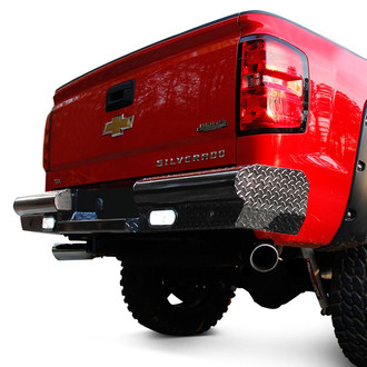 Fab Fours® - Black Steel Full Width Black Powder Coated Rear HD Bumper