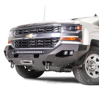 Fab Fours® - Matrix Full Width Black Powder Coated Front Winch HD Bumper