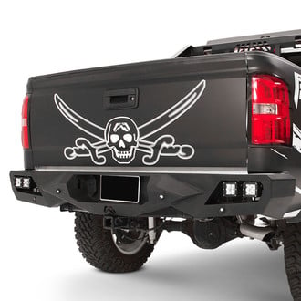 Fab Fours® - Vengeance Full Width Black Powder Coated Rear HD Bumper