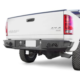 Fab Fours® - Premium Full Width Black Powder Coated Rear HD Bumper