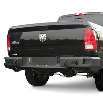 Fab Fours® - Premium Full Width Black Powder Coated Rear HD Bumper