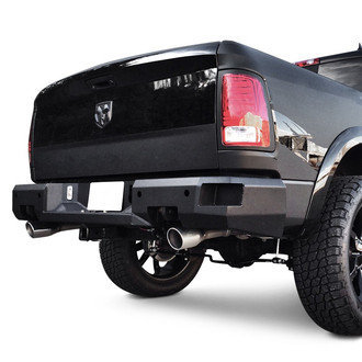 Fab Fours® - Premium Full Width Black Powder Coated Rear HD Bumper