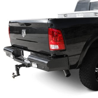 Fab Fours® - Black Steel Full Width Black Powder Coated Rear HD Bumper