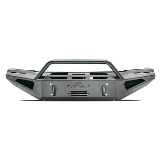 Fab Fours® - Red Steel Full Width Front Winch HD Bumper with Hoop