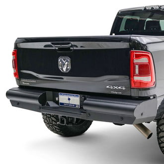 Fab Fours® - Black Steel Elite Full Width Black Powder Coated Rear HD Bumper