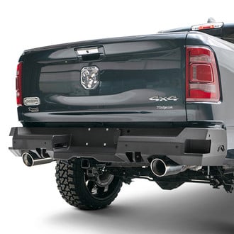 Fab Fours® - Premium Full Width Black Powder Coated Rear HD Bumper