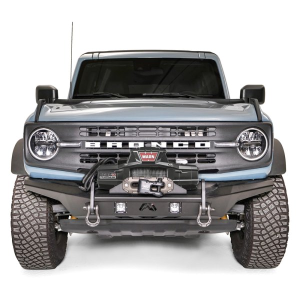 Fab Fours® - Mid Width Front HD Black Powder Coated Bumper