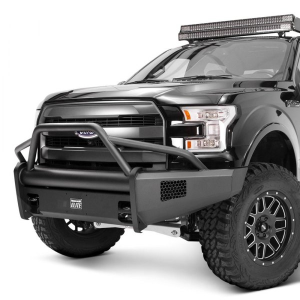 Fab Fours® - Ford F-150 2013 Black Steel Elite Full Width Black Front ...