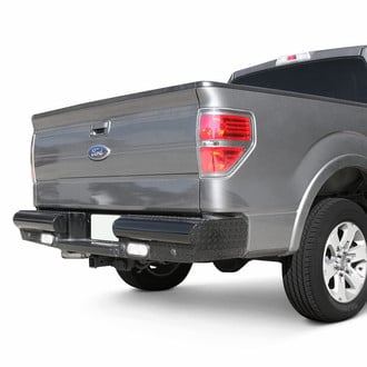 Fab Fours® - Black Steel Full Width Black Powder Coated Rear HD Bumper