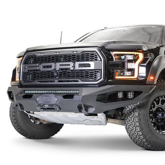 Fab Fours® - Matrix Full Width Black Powder Coated Front Winch HD Bumper