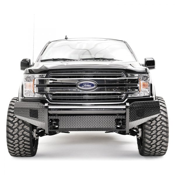 Fab Fours Ford F Black Steel Full Width Blacked Front Hd Bumper