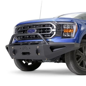 Fab Fours® - Red Steel Full Width Front Winch HD Bumper with Hoop