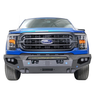 Fab Fours® - Matrix Full Width Black Powder Coated Front Winch HD Bumper