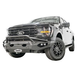 Fab Fours® - Matrix Full Width Black Powder Coated Front Winch HD Bumper with Pre-Runner Guard