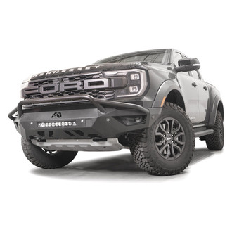 Fab Fours® - Vengeance Full Width Black Powder Coated Front HD Bumper with Pre-Runner Guard