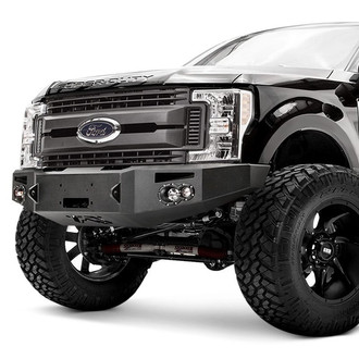 Fab Fours® - Premium Full Width Black Powder Coated Front Winch HD Bumper
