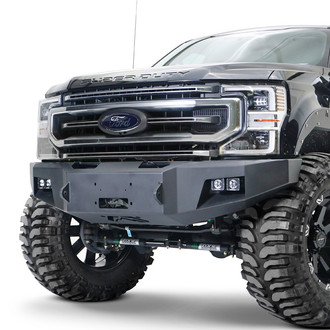 Fab Fours® - Premium Full Width Black Powder Coated Front Winch HD Bumper