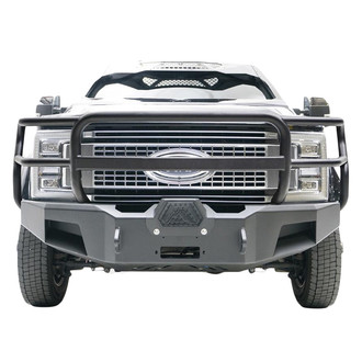 Fab Fours® - New Premium Full Width Black Powder Coated Front Winch HD Bumper with Pre-Runner Guard