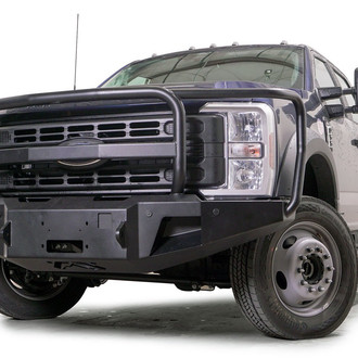 Fab Fours® - Premium Full Width Front HD Winch Bumper with Brush Guard