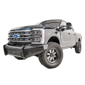 Fab Fours® - Black Steel Elite Full Width Black Powder Coated Front HD Bumper