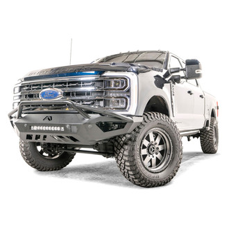 Fab Fours® - Vengeance Full Width Black Powder Coated Front HD Bumper with Pre-Runner Guard