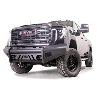 Fab Fours® - Black Steel Elite Full Width Black Powder Coated Front HD Bumper