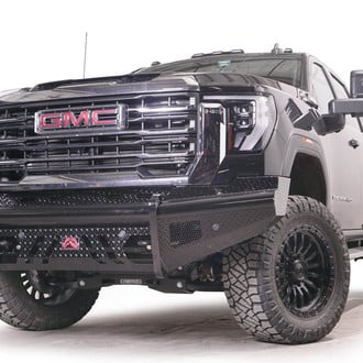 Fab Fours® - Black Steel Full Width Black Powder Coated Front HD Bumper