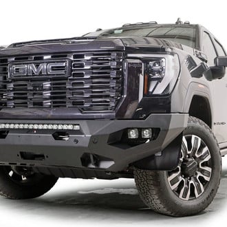 Fab Fours® - Matrix Full Width Black Powder Coated Front Winch HD Bumper
