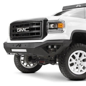 Fab Fours® - Vengeance Full Width Black Powder Coated Front HD Bumper