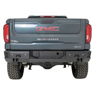 Fab Fours® - Premium Full Width Black Powder Coated Rear HD Bumper