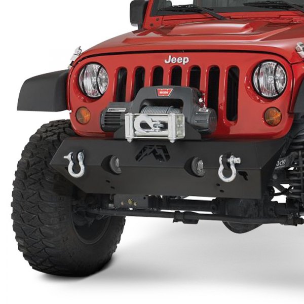 Fab Fours® - Hardcore Stubby Front HD Black Powder Coated Bumper 