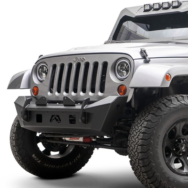 Fab Fours® - Stubby Front HD Black Powder Coated Bumper