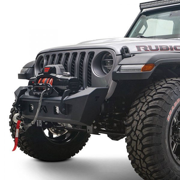 Fab Fours® - Stubby Front HD Black Powder Coated Bumper