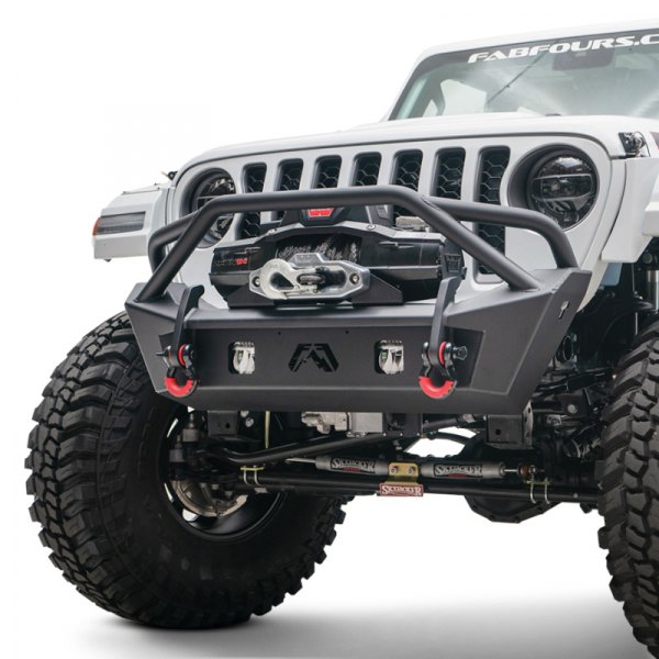 Fab Fours® - Stubby Front HD Black Powder Coated Bumper 