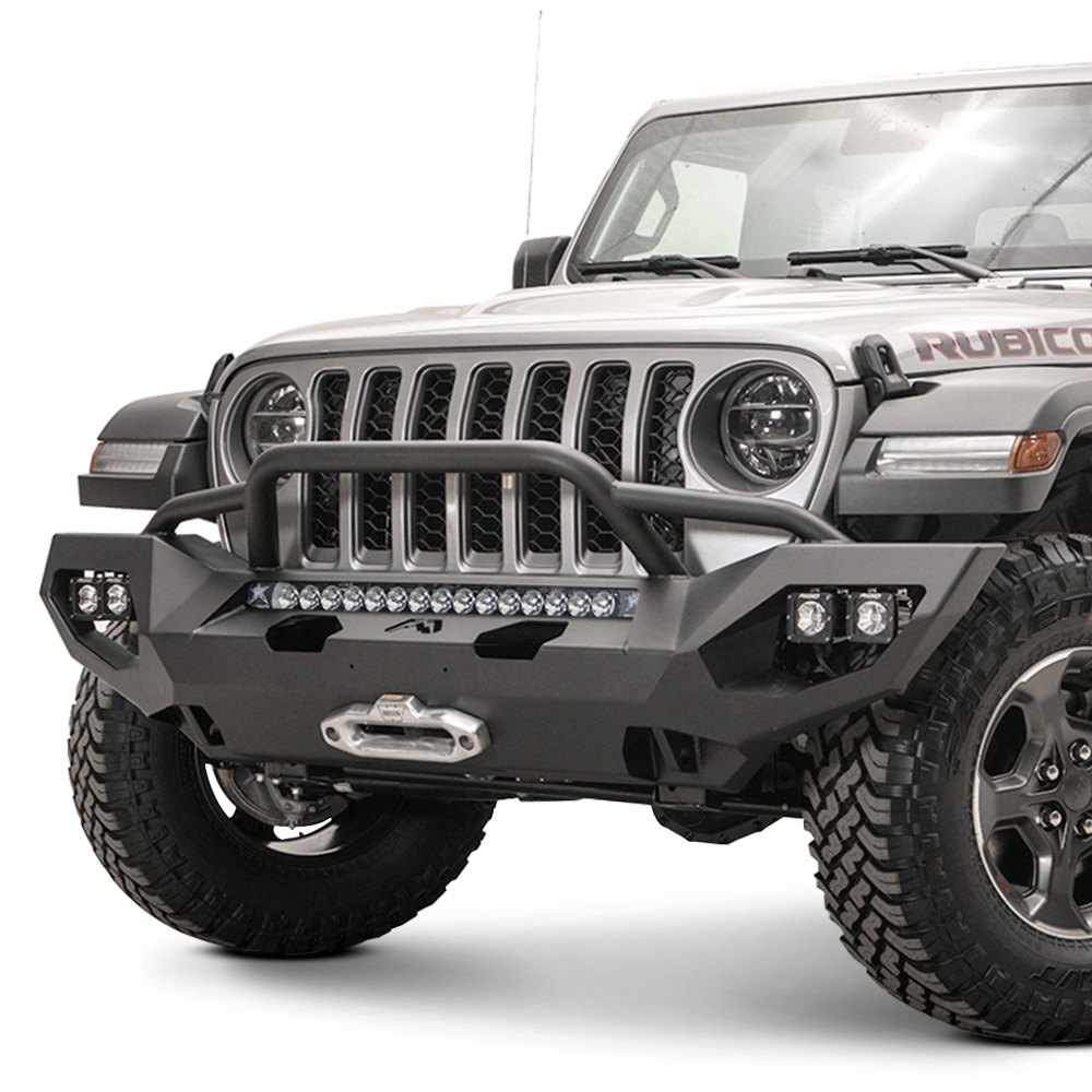 Fab Fours® - Jeep Wrangler JL 2018 Matrix Full Width Front Winch HD Bumper  with Pre-Runner Guard