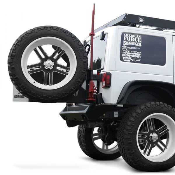 Fab Fours® - Black Powder Coated Off-The-Door Tire Carrier